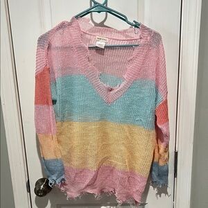 Main Strip Multicolor Striped cover up